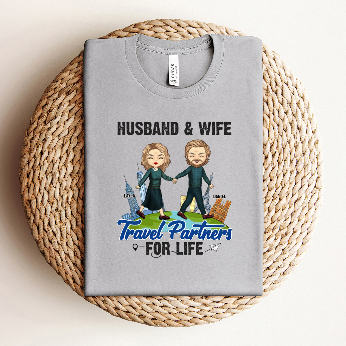 Travel Partners For Life Husband Wife - Personalized T-shirt - Gift For Couples, Husband Wife