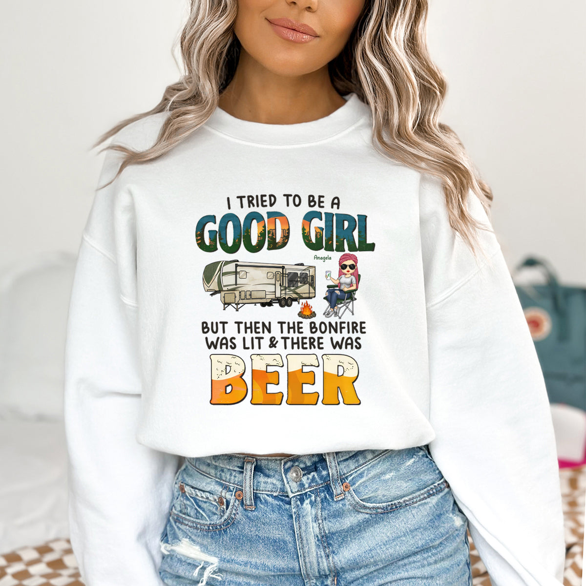 But Then There Was Beer - Personalized Sweatshirt - Gift For Bestie, Gift For Camping Lovers
