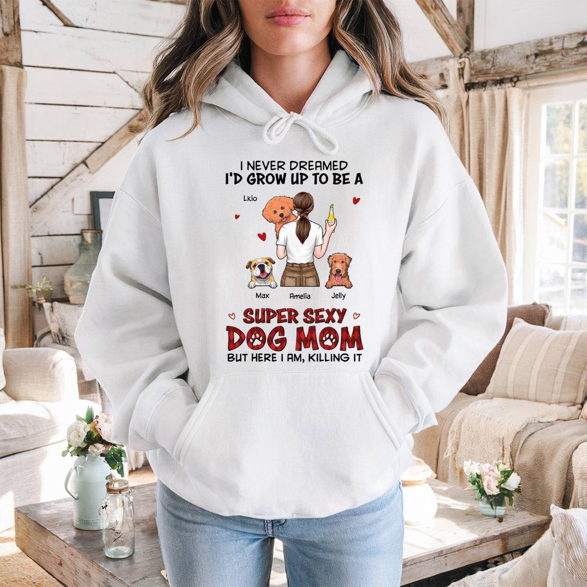 I'm A Super Sexy Dog Mom - Dog Personalized Custom Hoodie - Gift For Pet Owners, Pet Lovers
