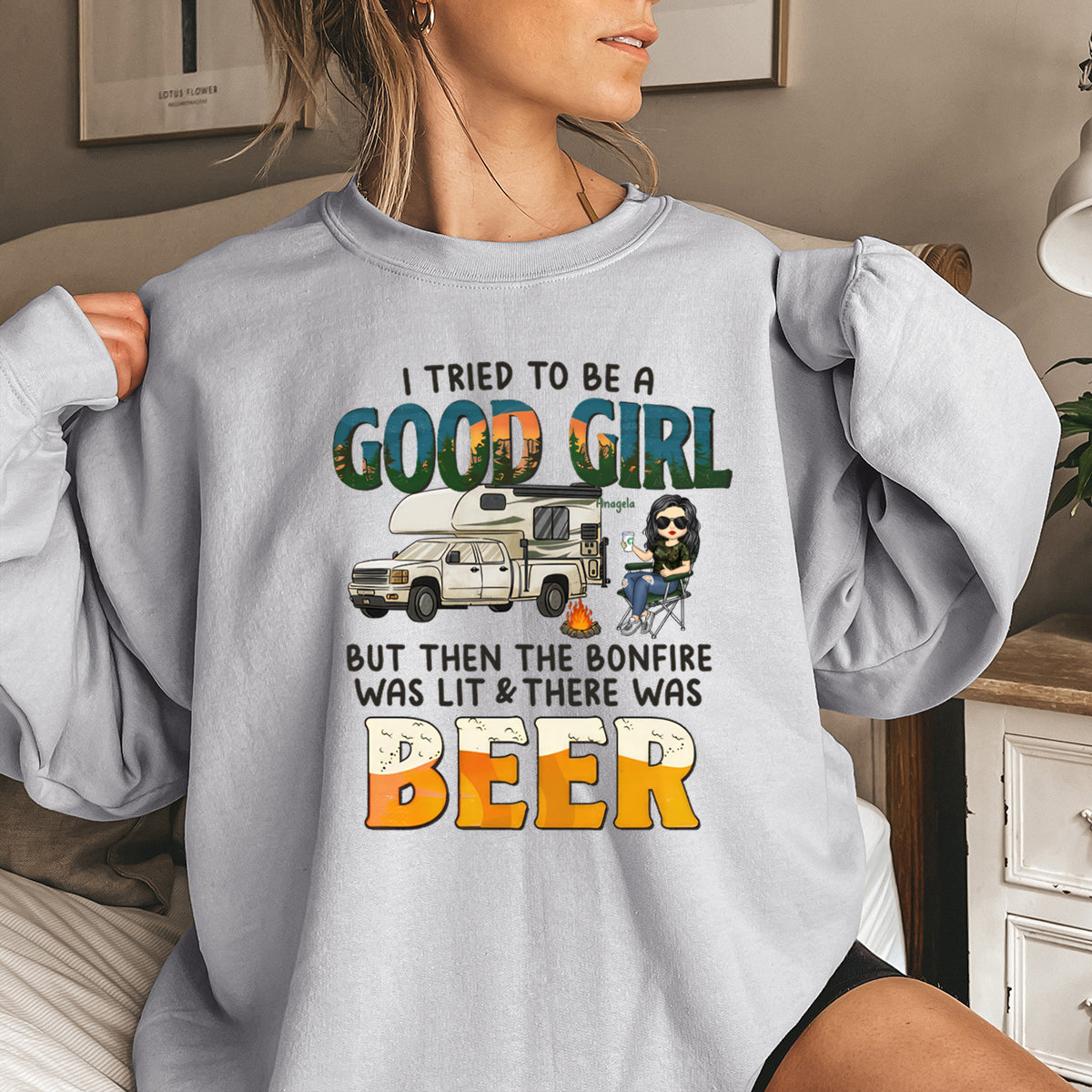 But Then There Was Beer - Personalized Sweatshirt - Gift For Bestie, Gift For Camping Lovers