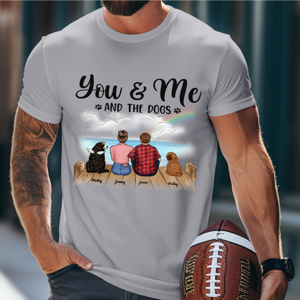 Just You & Me And Our Dogs - Personalized T-shirt - Gift For Couples, Husband Wife