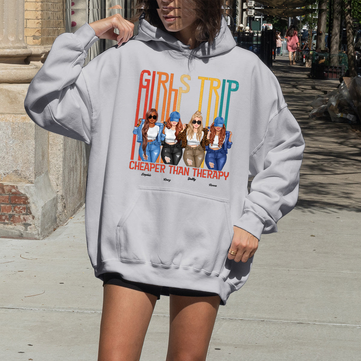 Let's Go Girls - Bestie Personalized Custom Hoodie - Summer Vacation, Gift For Bestie, BFF, Sisters