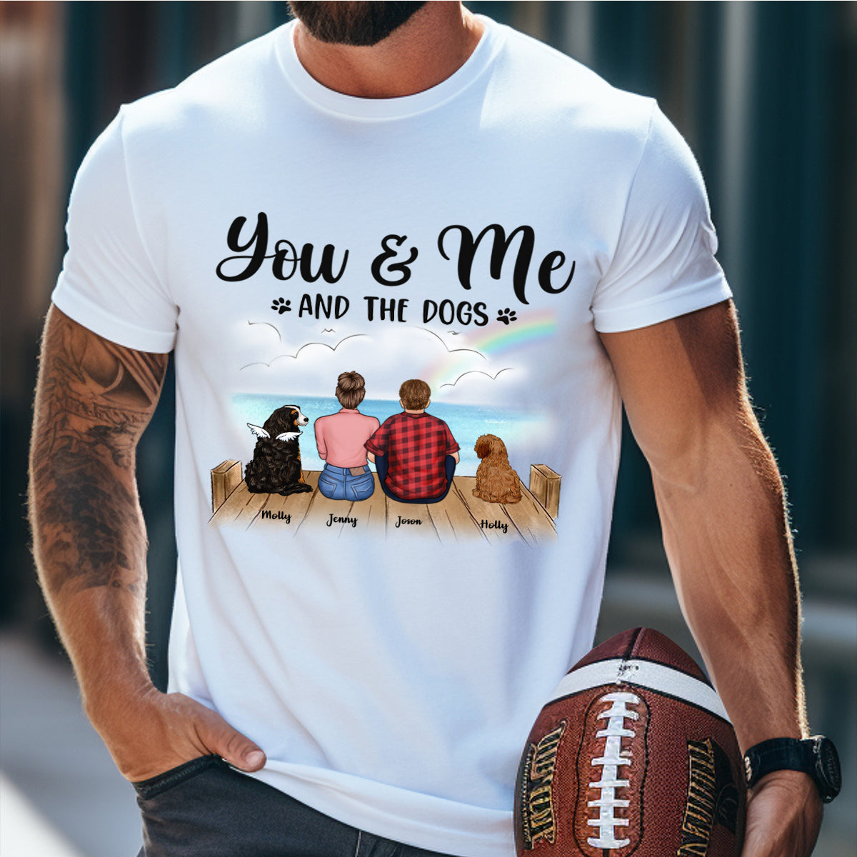 Just You & Me And Our Dogs - Personalized T-shirt - Gift For Couples, Husband Wife