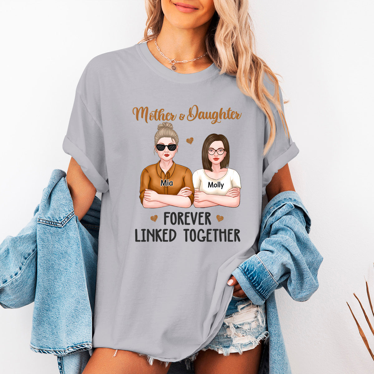 Happiness Is Mother And Daughter Time - Personalized T-shirt - Gift for Mom