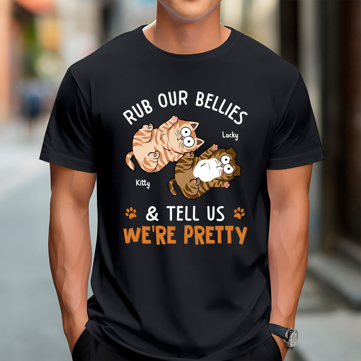 You Can Rub My Belly - Cat Personalized Custom T-shirt - Gift For Pet Owners, Pet Lovers
