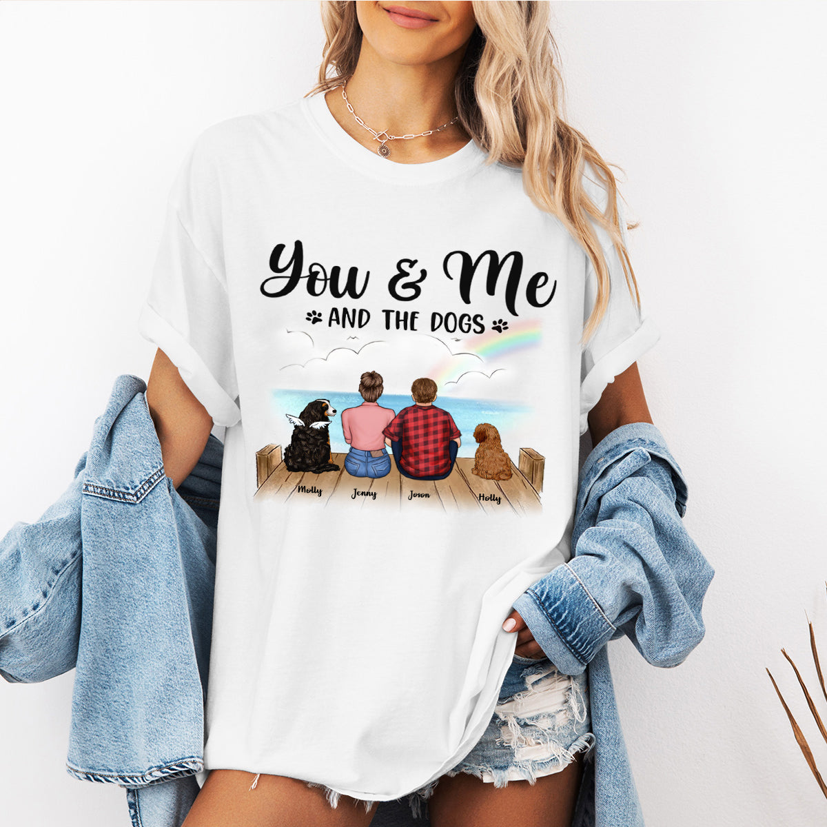 Just You & Me And Our Dogs - Personalized T-shirt - Gift For Couples, Husband Wife