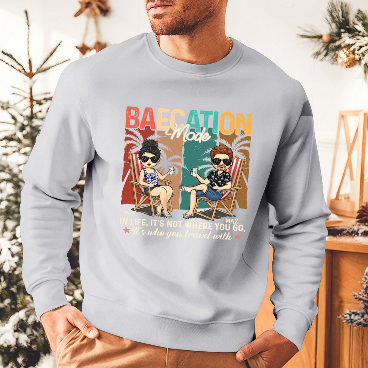 In Life, It's Not Where You Go, It's Who You Travel With - Personalized Sweatshirt - Gift For Couple,usband Wife, Anniversary, Engagement, Wedding, Marriage Gift