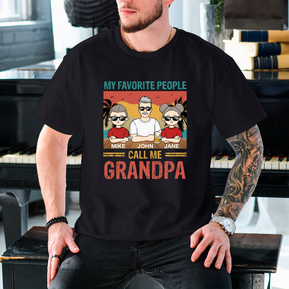 I Have A Hero I Call Him Grandpa - Family Personalized Custom T-shirt - Birthday Gift For Grandpa, Dad