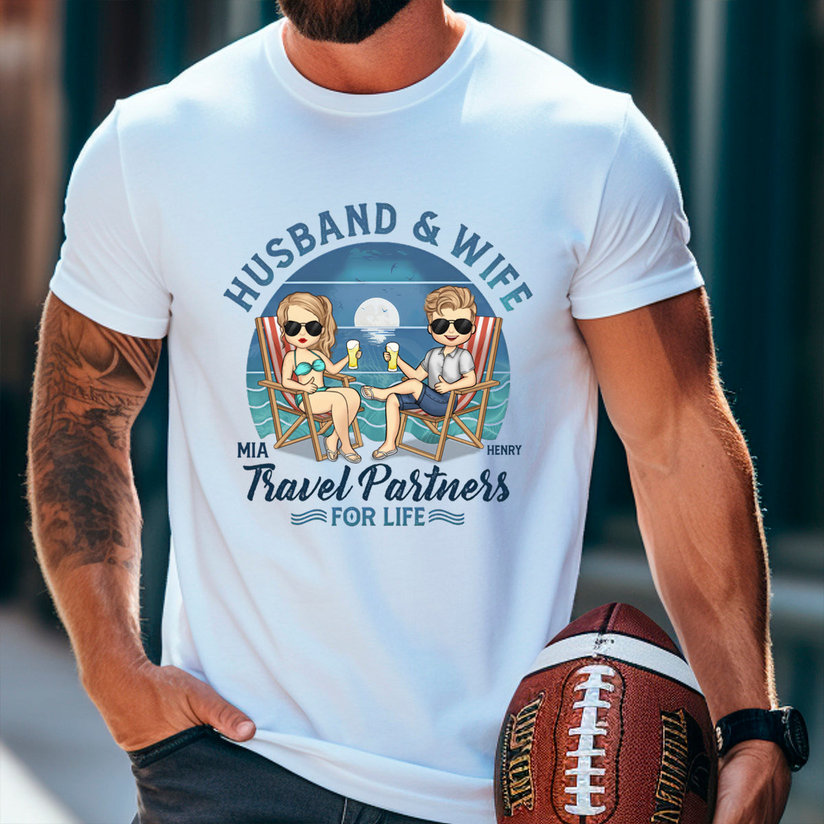 We're Travel Partners For Life - Couple Personalized Custom T-shirt - Gift For Husband Wife, Anniversary