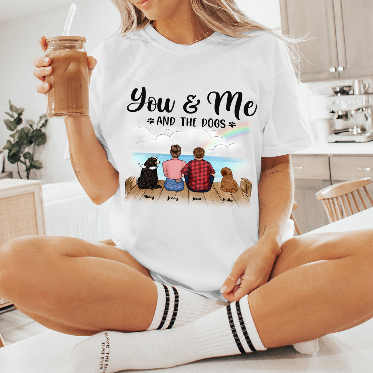 Just You & Me And Our Dogs - Personalized T-shirt - Gift For Couples, Husband Wife