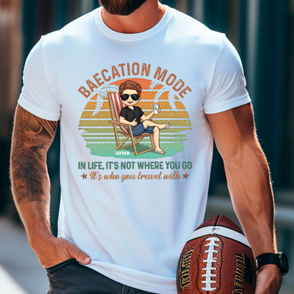 It's Not Where You Go, It's Who You Travel With - Personalized Matching Couple T-Shirt - Gift For Couple, Husband Wife, Anniversary, Engagement, Wedding, Marriage Gift