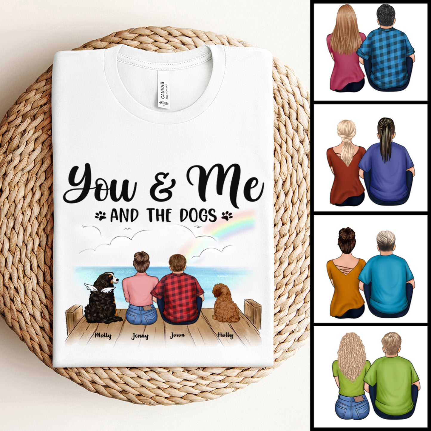 Just You & Me And Our Dogs - Personalized T-shirt - Gift For Couples, Husband Wife