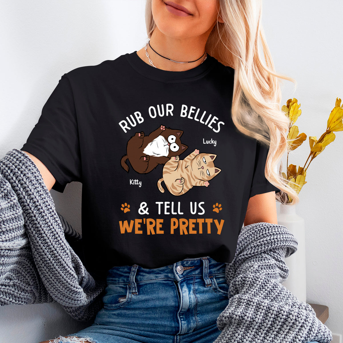 You Can Rub My Belly - Cat Personalized Custom T-shirt - Gift For Pet Owners, Pet Lovers
