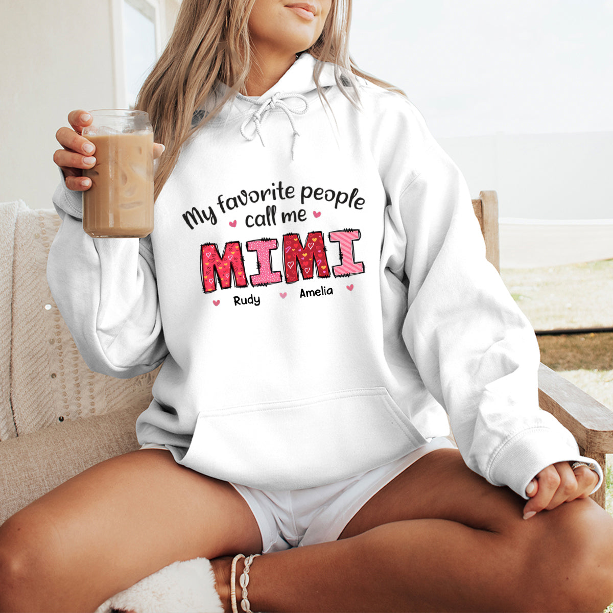 My Favorite People Call Me Grandma - Family Personalized Custom Hoodie- Gift For Mom, Grandma