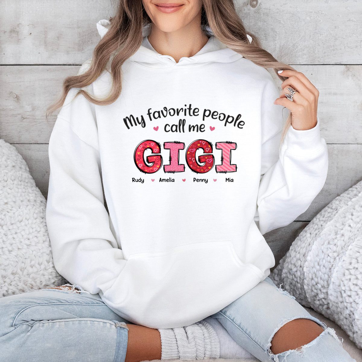 My Favorite People Call Me Grandma - Family Personalized Custom Hoodie- Gift For Mom, Grandma