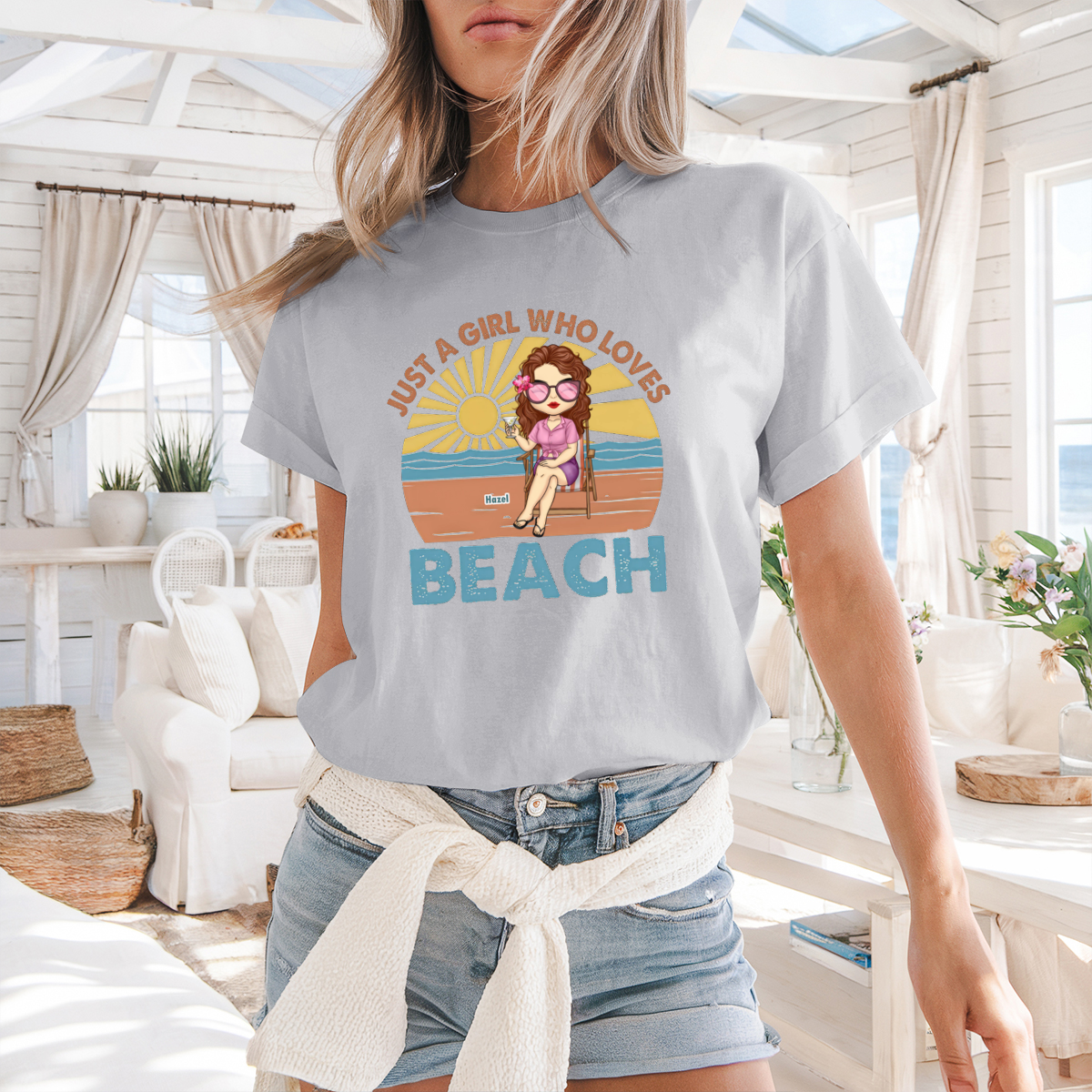 Just A Girl Who Loves Beach - Personalized T-shirt - Gift For Bestie