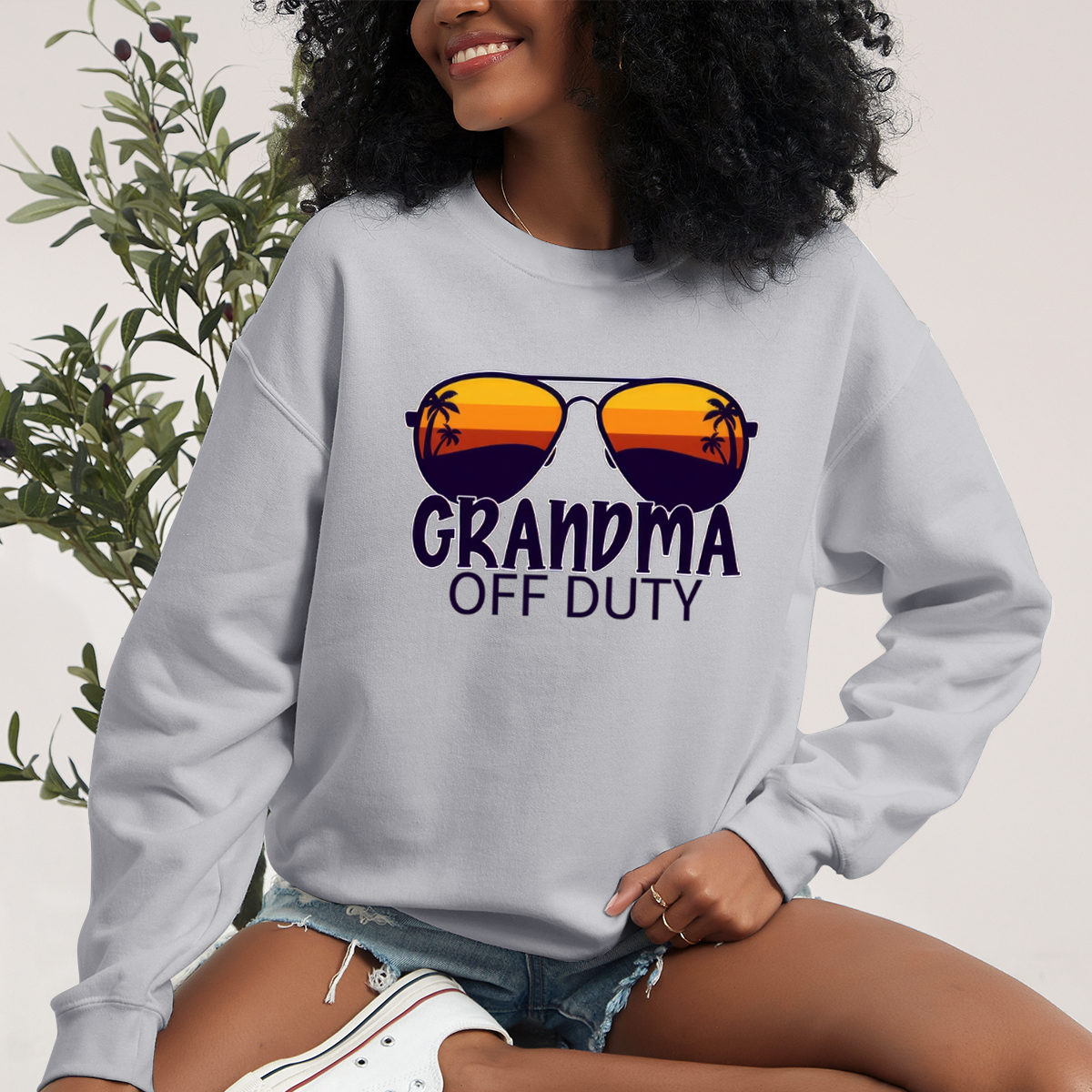 Grandpa Off Duty - Family Personalized Custom Unisex Sweatshirt - Gift For Family Members