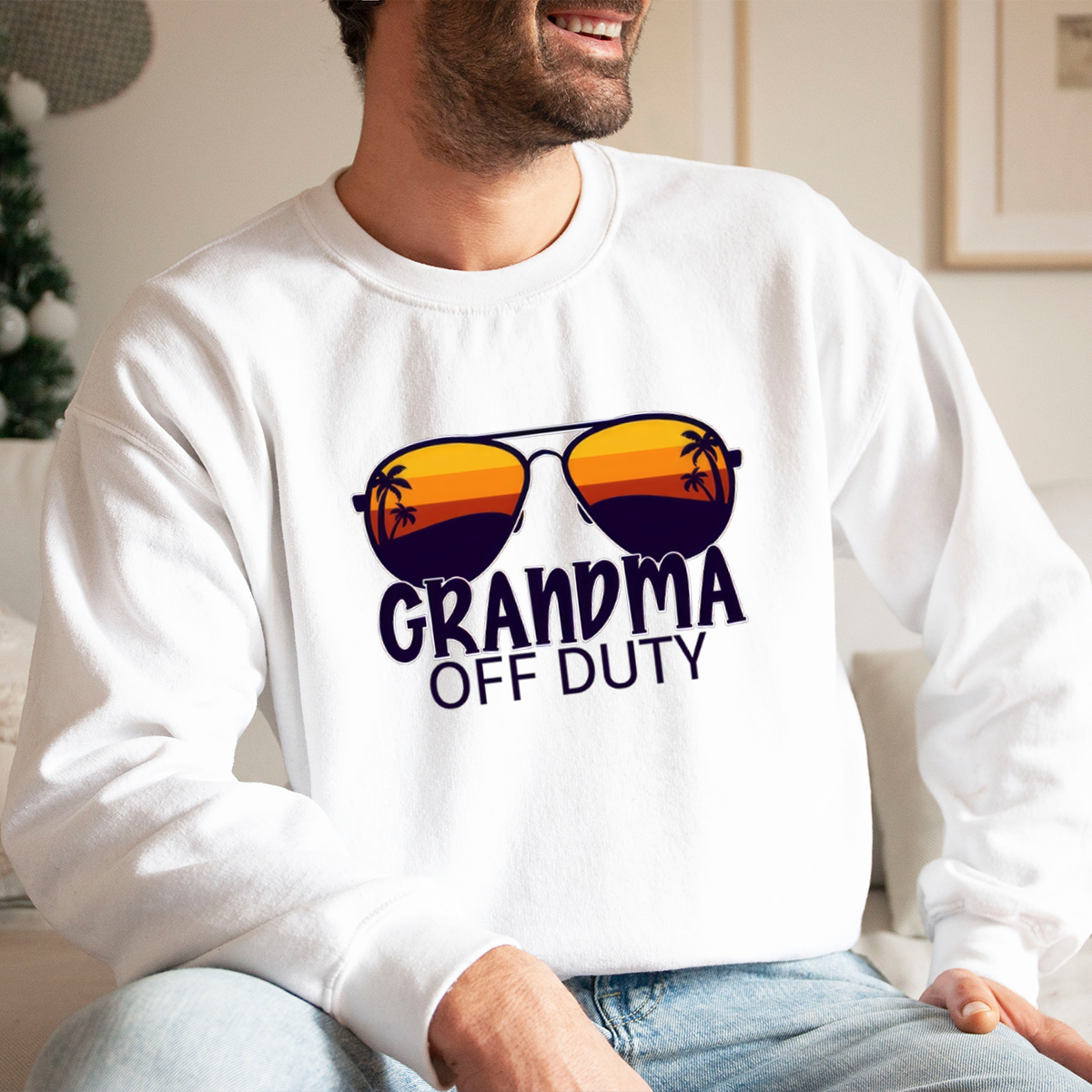 Grandpa Off Duty - Family Personalized Custom Unisex Sweatshirt - Gift For Family Members