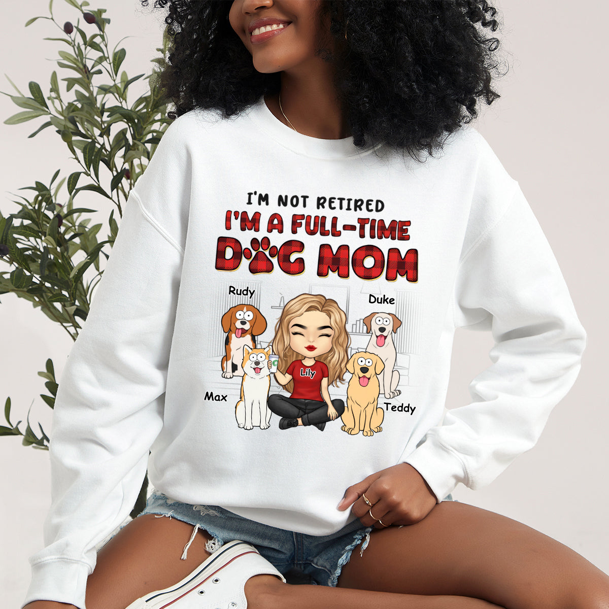 I'm Just A Full-Time Dog Mom - Dog Personalized Custom Sweatshirt - Gift For Pet Owners, Pet Lovers