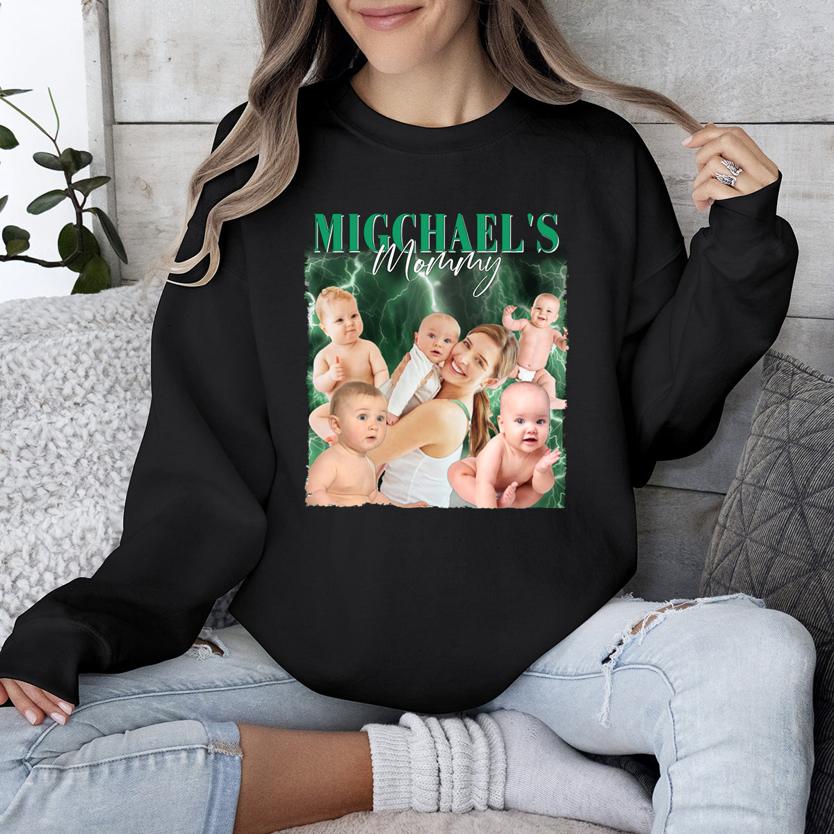 Custom Photo Mother’s Love Is Peace - Family Personalized Custom Sweatshirt - Mother's Day, Birthday Gift For Mom, Grandma