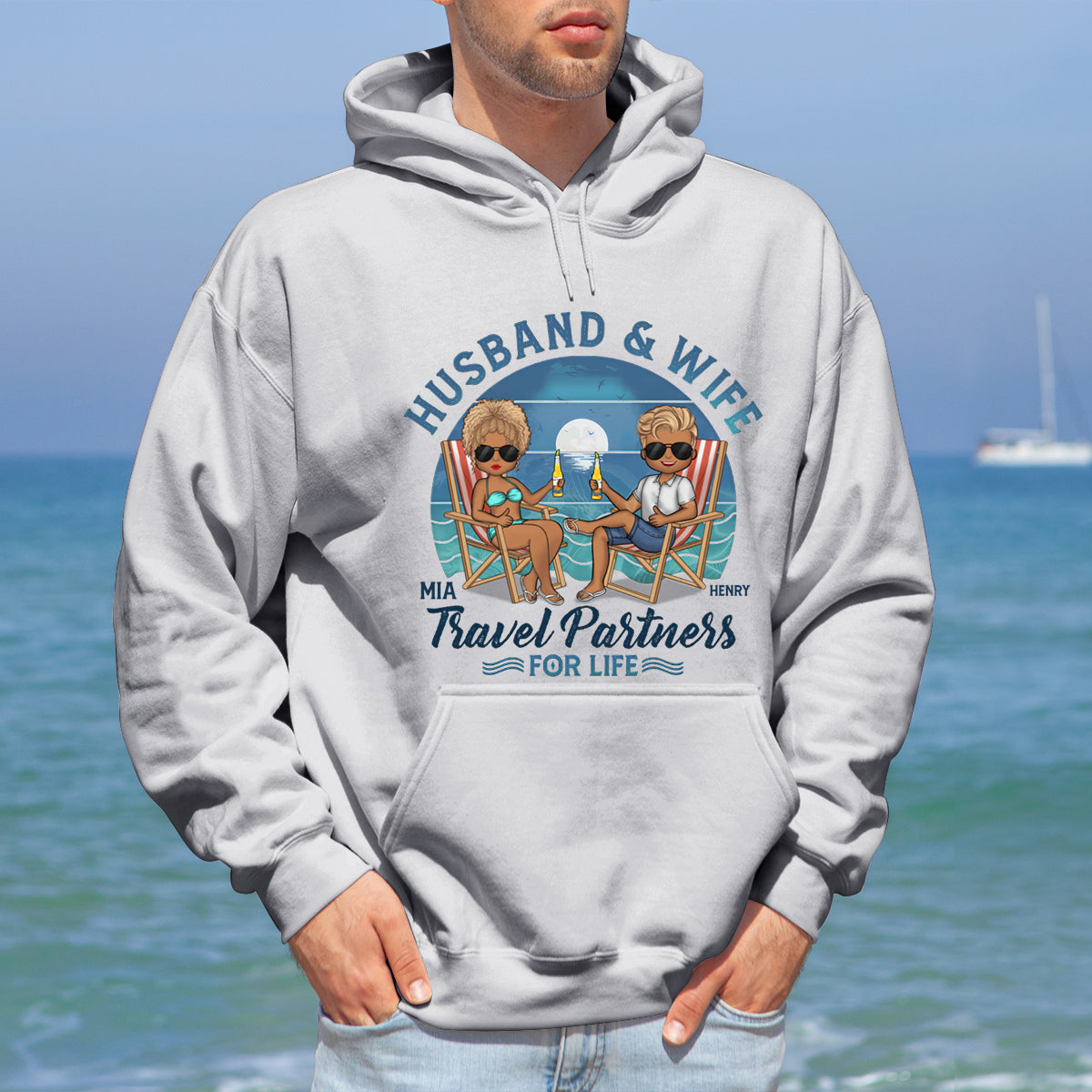 We're Travel Partners For Life - Couple Personalized Custom Hoodie - Gift For Husband Wife, Anniversary