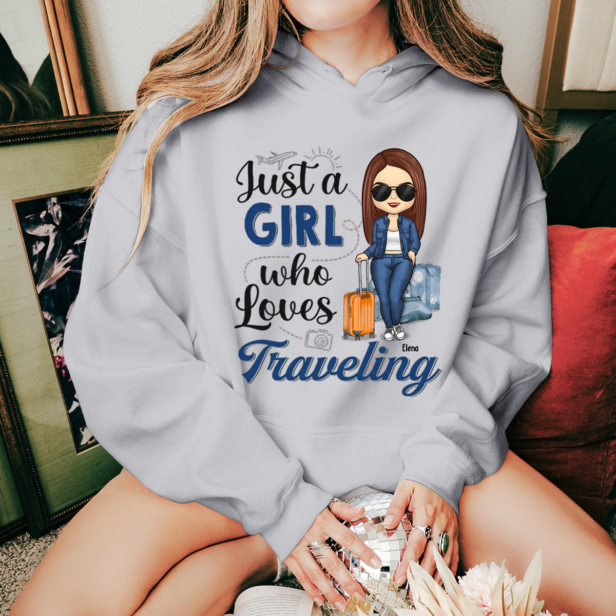 Just A Girl Who Loves Traveling - Travel Personalized Custom Hoodie - Gift For Travel Lovers