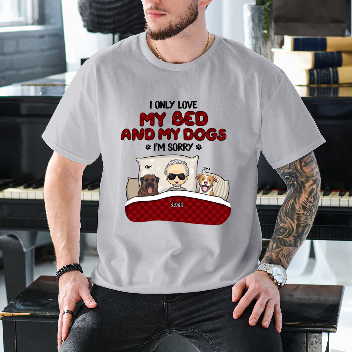 First They Steal My Heart Then They Steal My Bed - Dog & Cat Personalized Custom T-shirt - Gift For Pet Owners, Pet Lovers