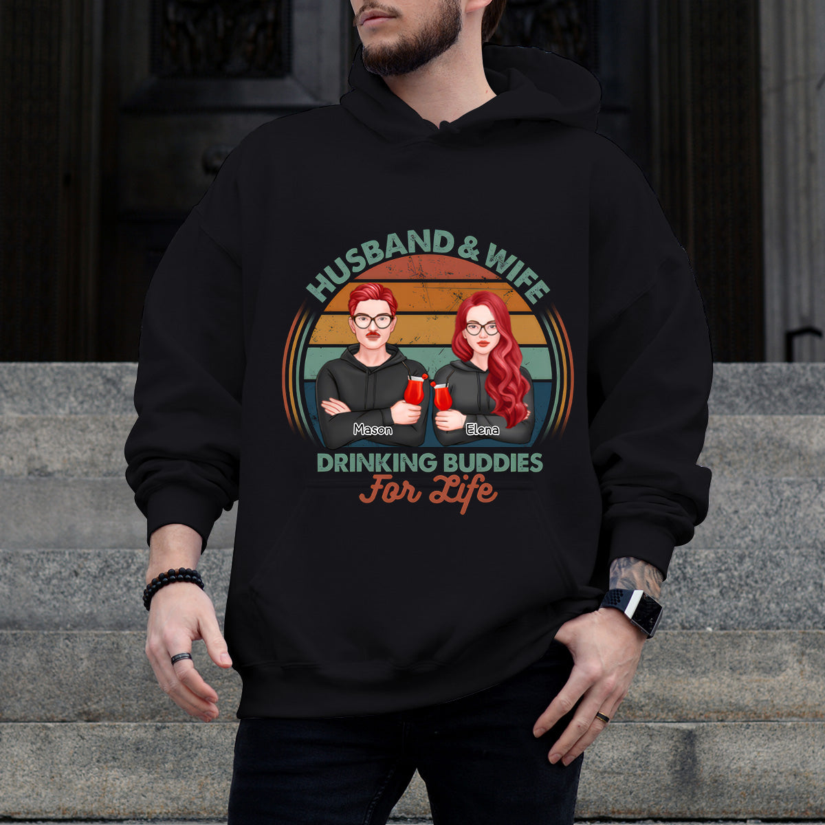 We Are Drinking Buddies For Life - Personalized Hoodie - Gift For Couples, Husband Wife