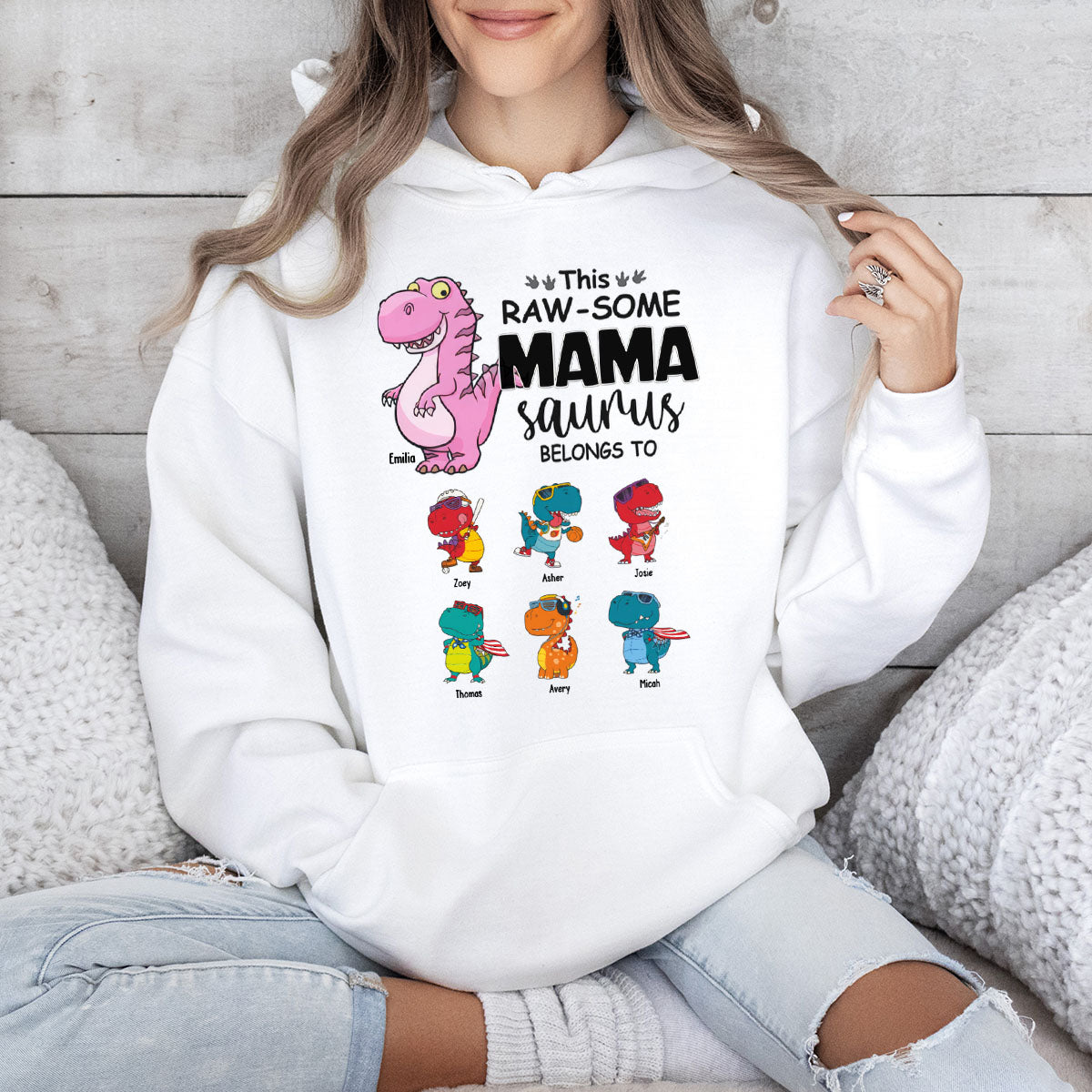 This Rawsome Nanasaurus Belongs To These Kids - Personalized Hoodie - Gift For Mom, Grandma, Kids