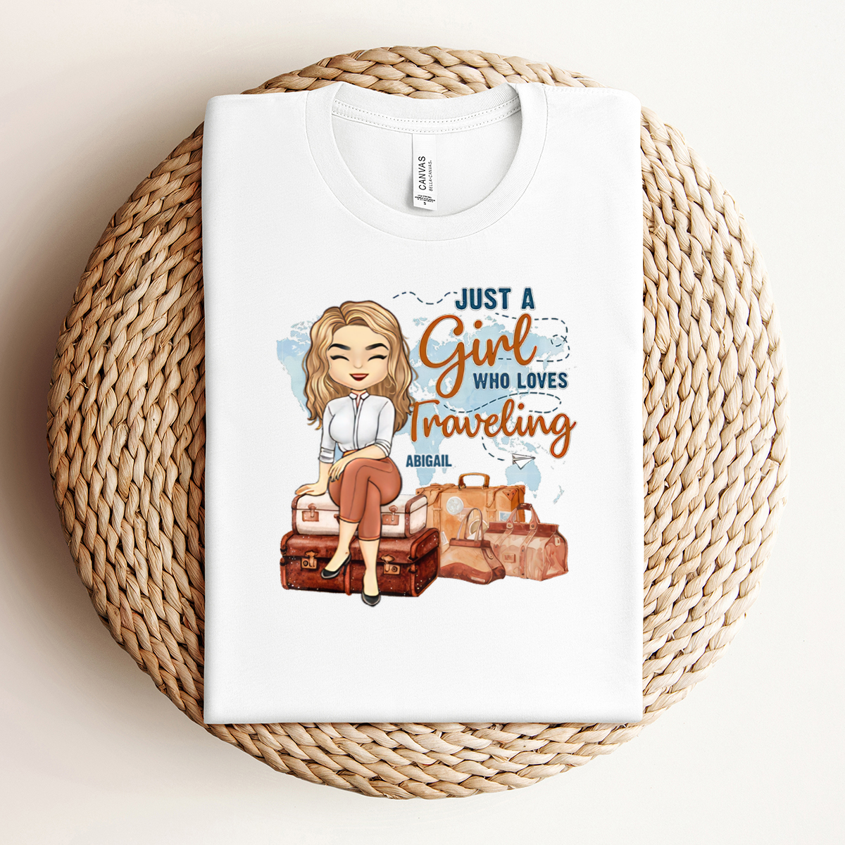 Just A Girl Who Loves Traveling - Personalized T-shirt - Gift For Bestie
