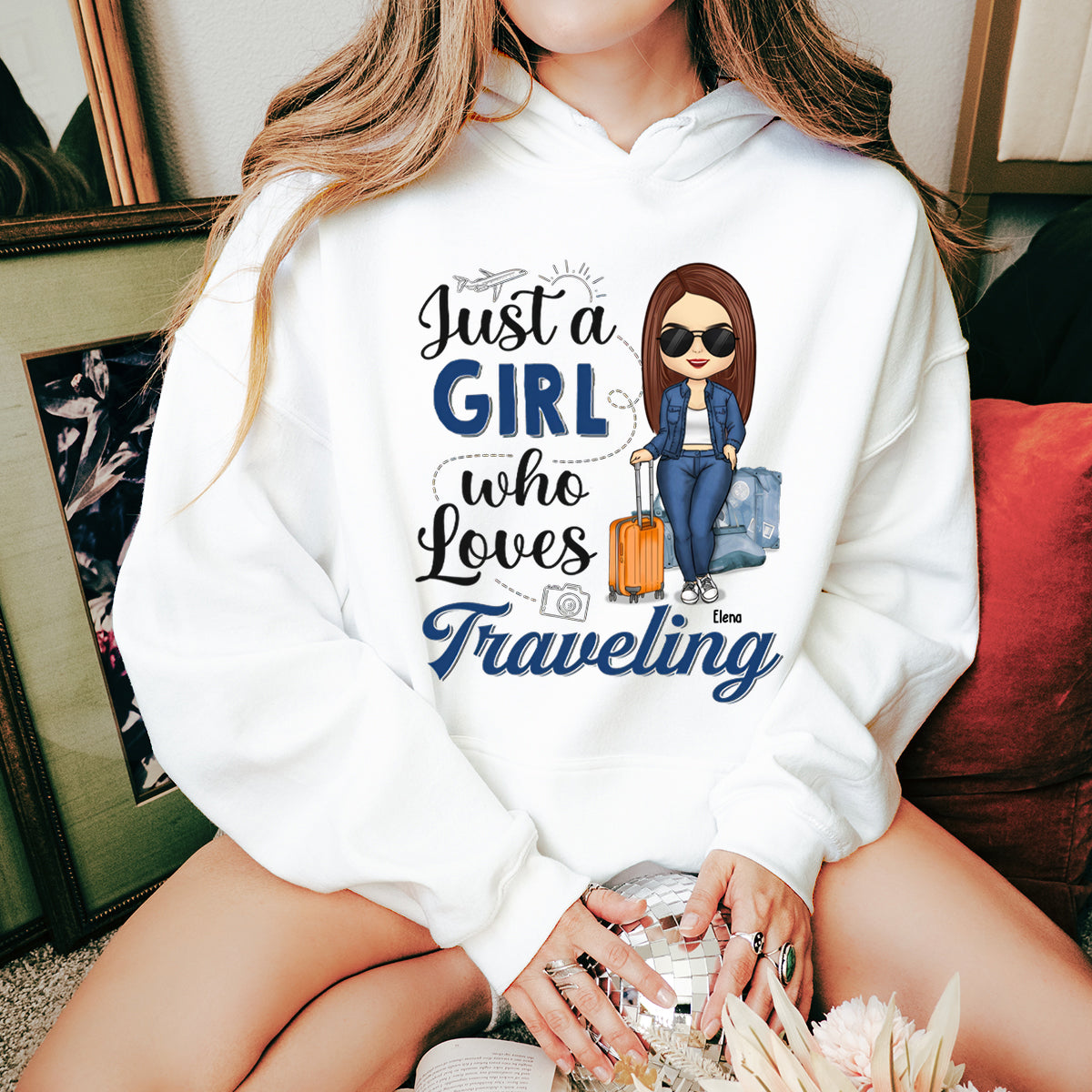 Just A Girl Who Loves Traveling - Travel Personalized Custom Hoodie - Gift For Travel Lovers