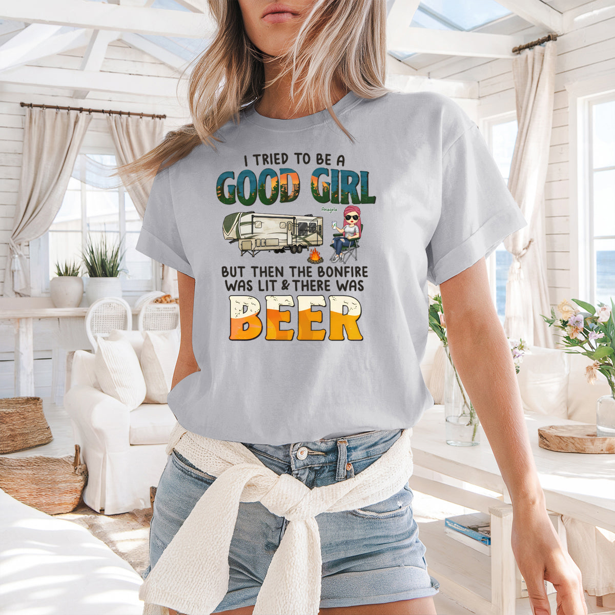 But Then There Was Beer - Personalized T-shirt - Gift For Bestie, Gift For Camping Lovers