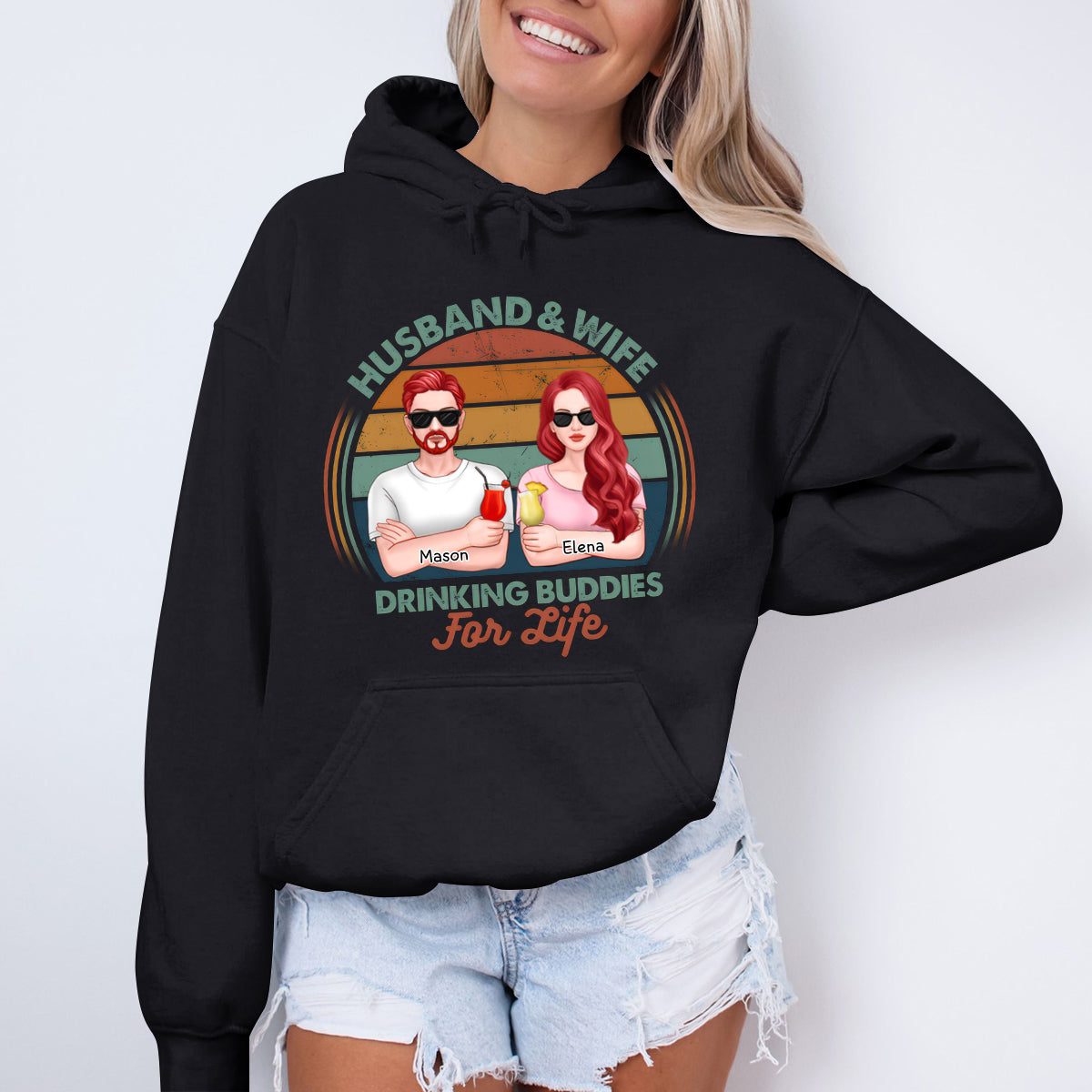 We Are Drinking Buddies For Life - Personalized Hoodie - Gift For Couples, Husband Wife