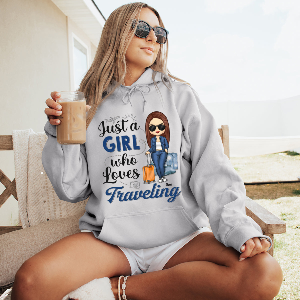 Just A Girl Who Loves Traveling - Travel Personalized Custom Hoodie - Gift For Travel Lovers