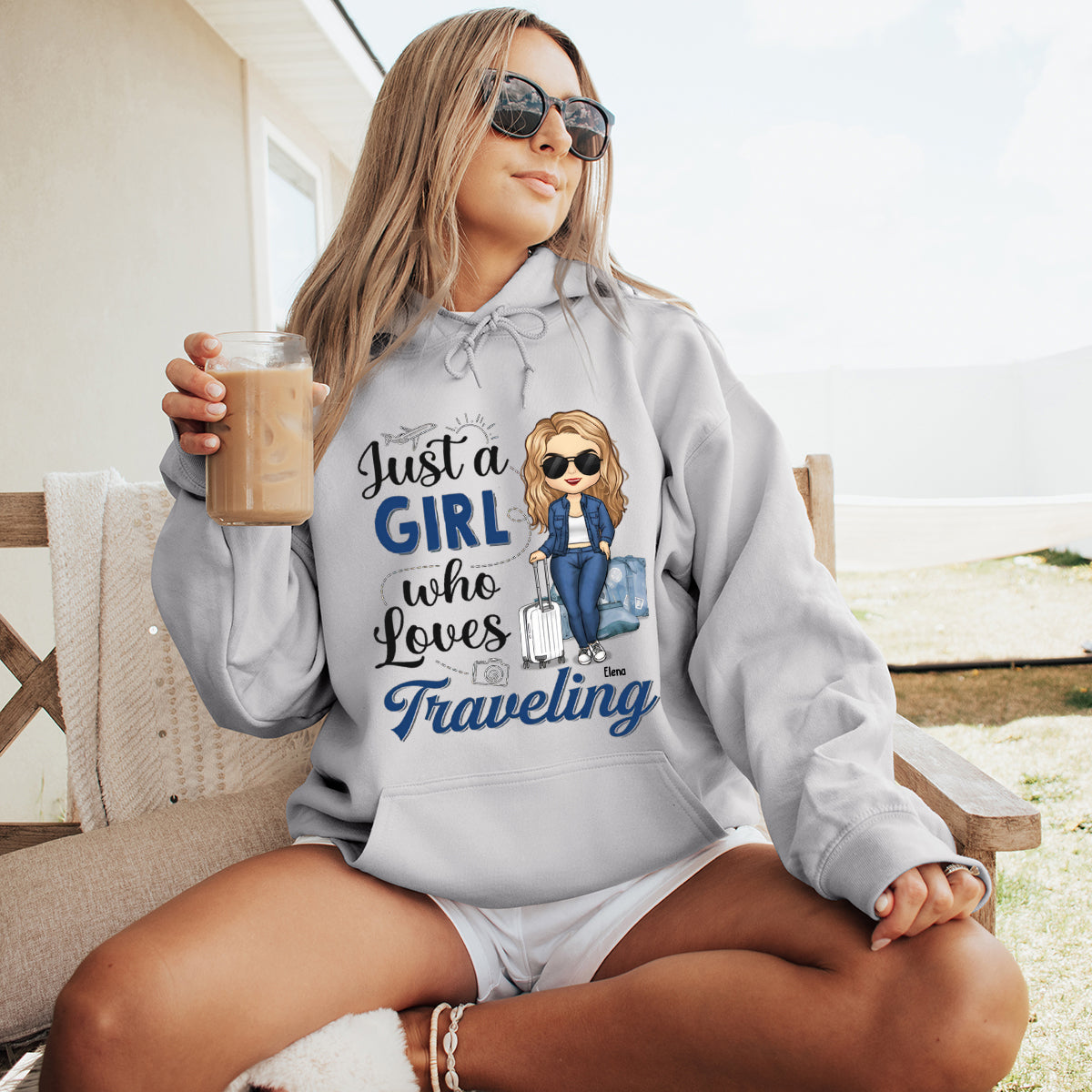 Just A Girl Who Loves Traveling - Travel Personalized Custom Hoodie - Gift For Travel Lovers
