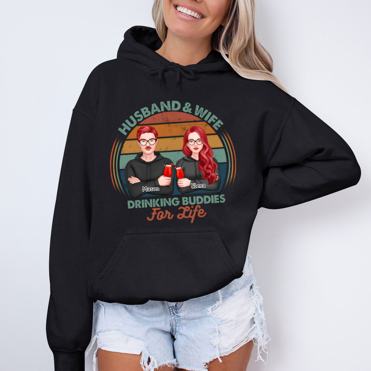 We Are Drinking Buddies For Life - Personalized Hoodie - Gift For Couples, Husband Wife
