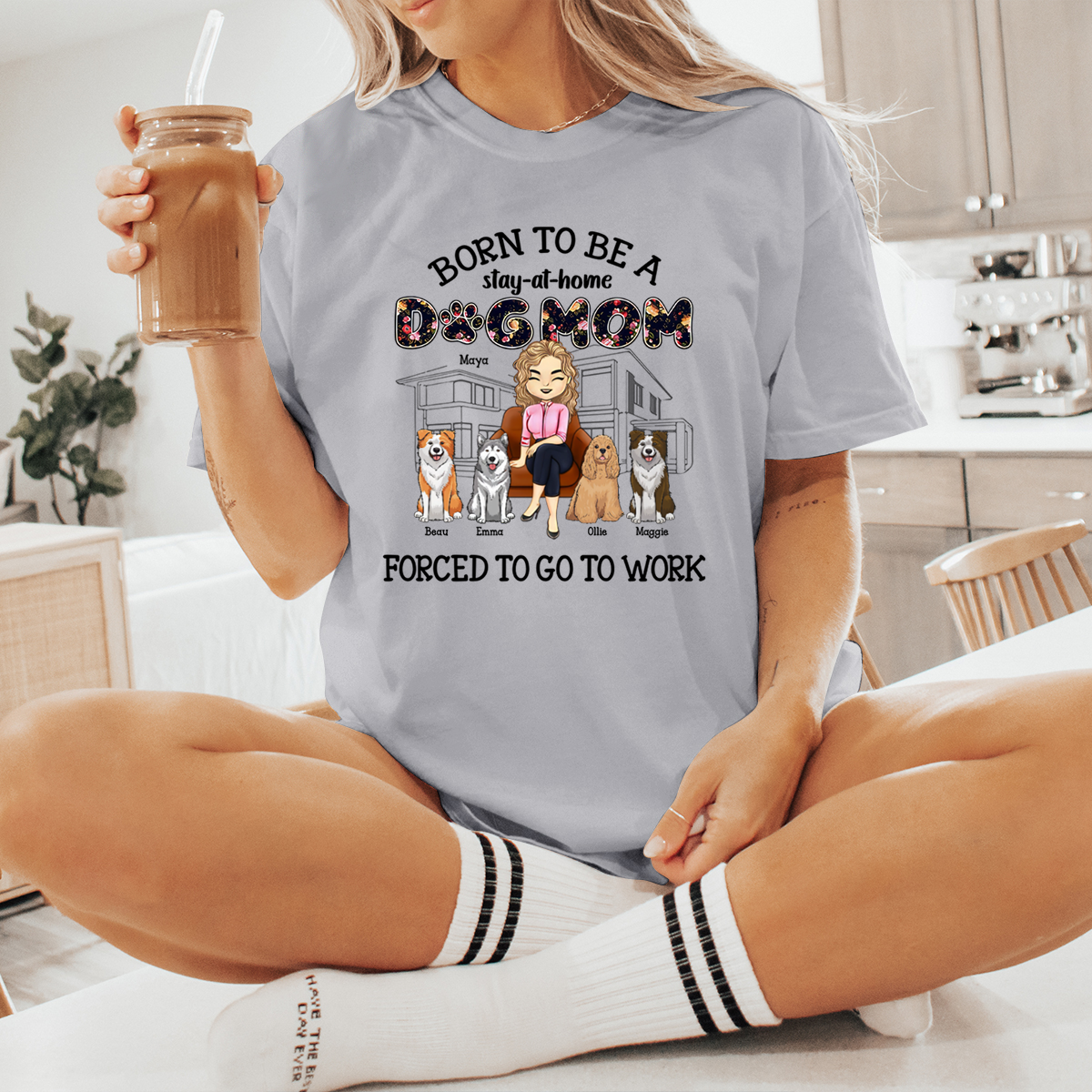 Born To Be A Stay-Personalized T-shirt-Gift For Dog Mom