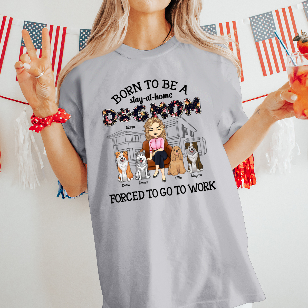 Born To Be A Stay-Personalized T-shirt-Gift For Dog Mom