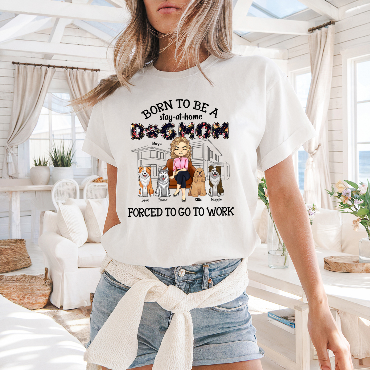 Born To Be A Stay-Personalized T-shirt-Gift For Dog Mom