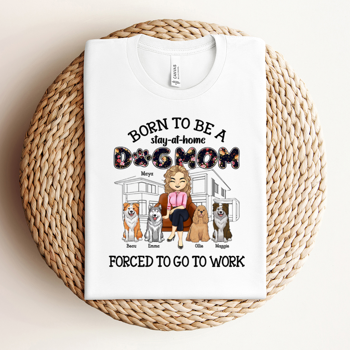 Born To Be A Stay-Personalized T-shirt-Gift For Dog Mom