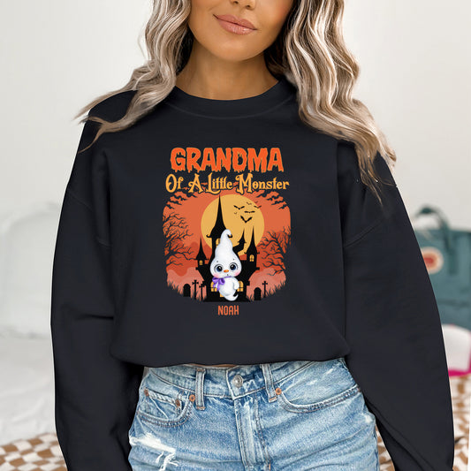Grandma Of Little Monsters -  Family Personalized Custom Sweatshirt - Halloween Gift, Gift For Grandma, Grandpa