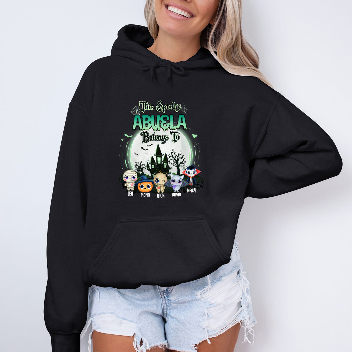 This Spooky Grandma Belongs To -  Family Personalized Custom T-shirt - Halloween Gift, Gift For Grandma