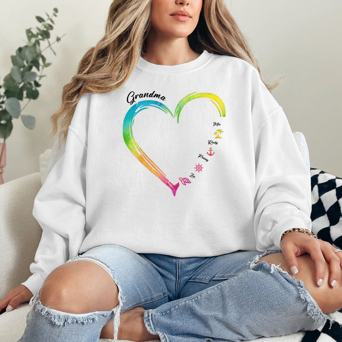 Forever In Grandma's Heart - Family Personalized Custom  T-shirt - Birthday Gift For Mom, Grandma