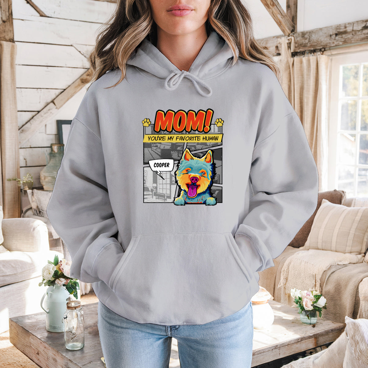 Dad Mom My Favorite Human Pop Art - Dog Personalized Custom  Hoodie - Gift For Pet Owners, Pet Lovers