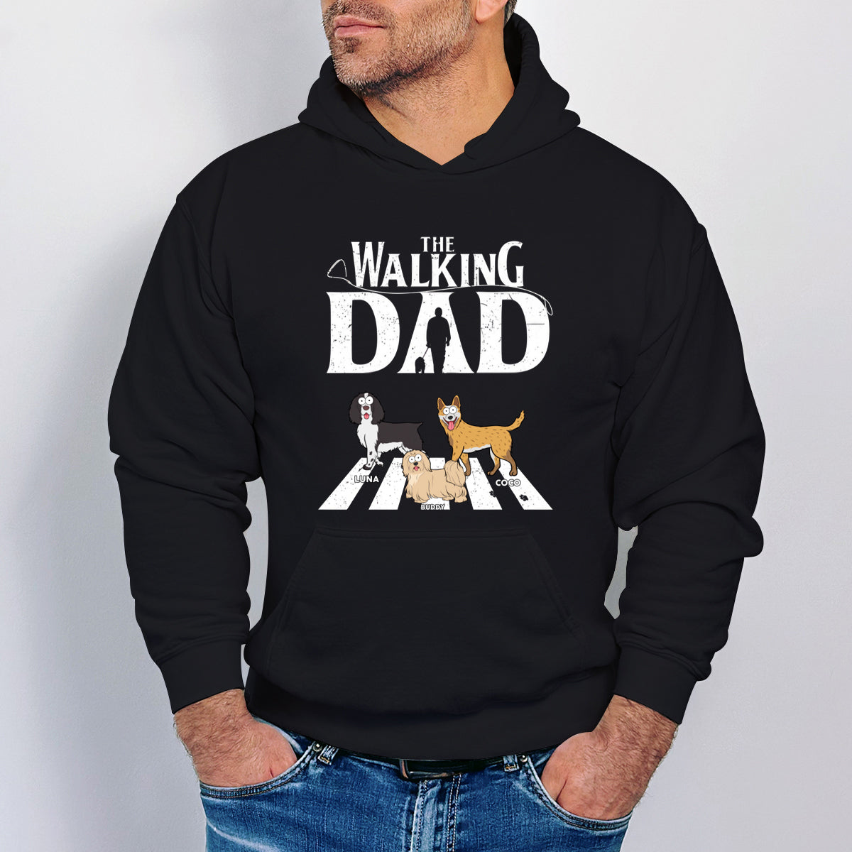 The Walking Dad - Dog Personalized Custom Hoodie - Gift For Pet Owners, Pet Lovers
