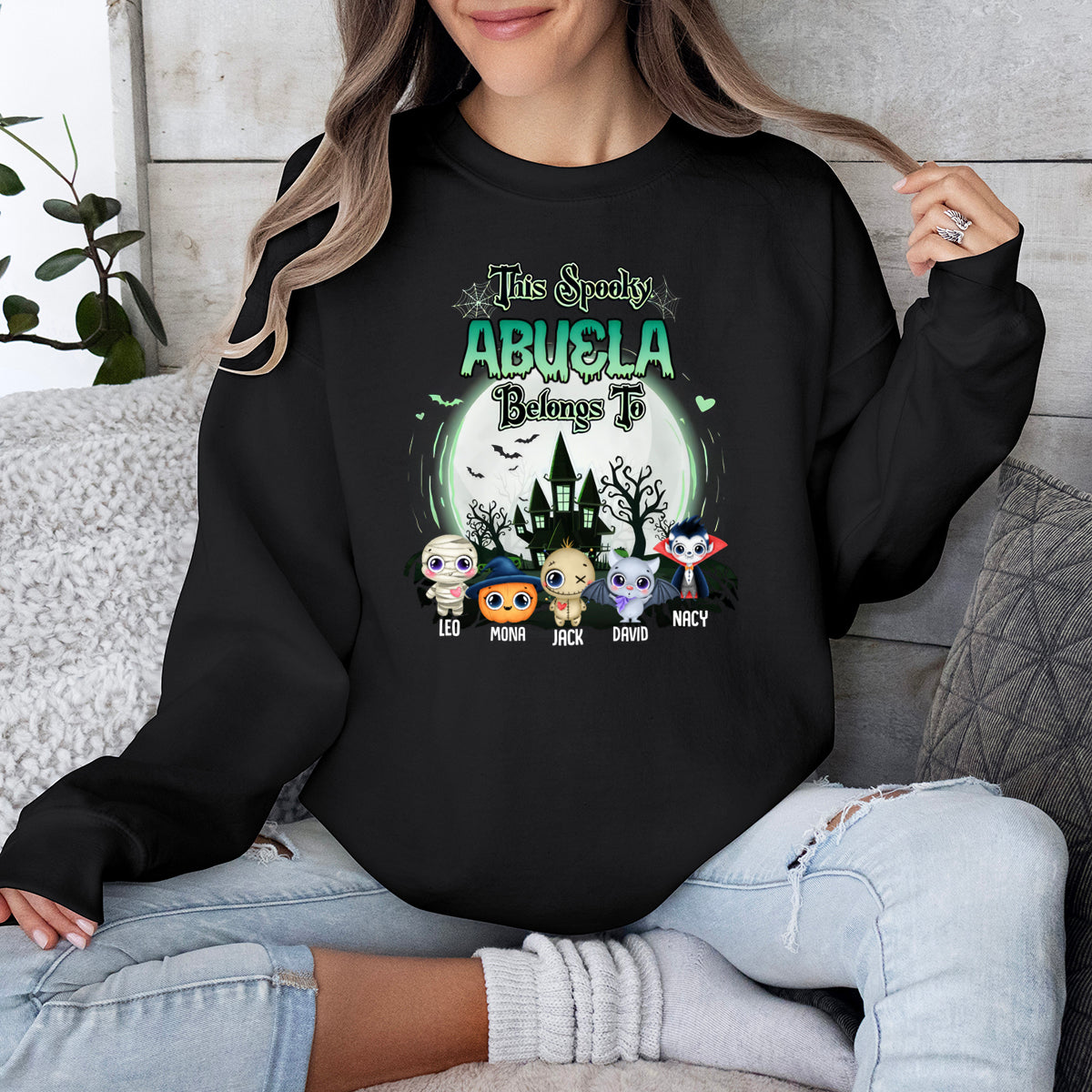 This Spooky Grandma Belongs To -  Family Personalized Custom T-shirt - Halloween Gift, Gift For Grandma
