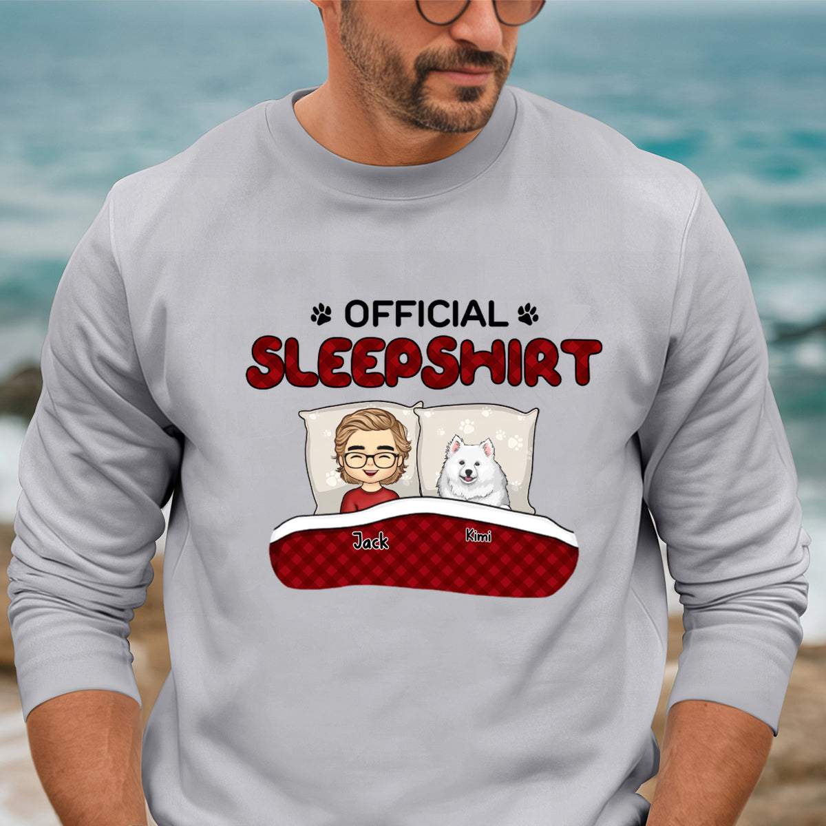 Official Sleepshirt - Dog & Cat Personalized Custom Sweatshirt - Gift For Pet Owners, Pet Lovers