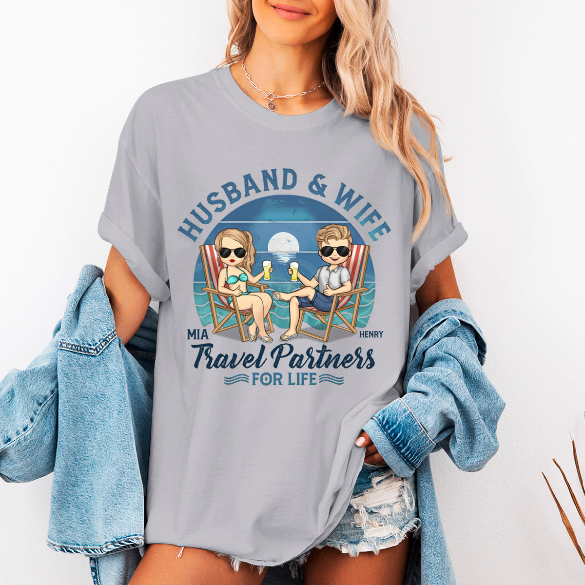 We're Travel Partners For Life - Couple Personalized Custom T-shirt - Gift For Husband Wife, Anniversary