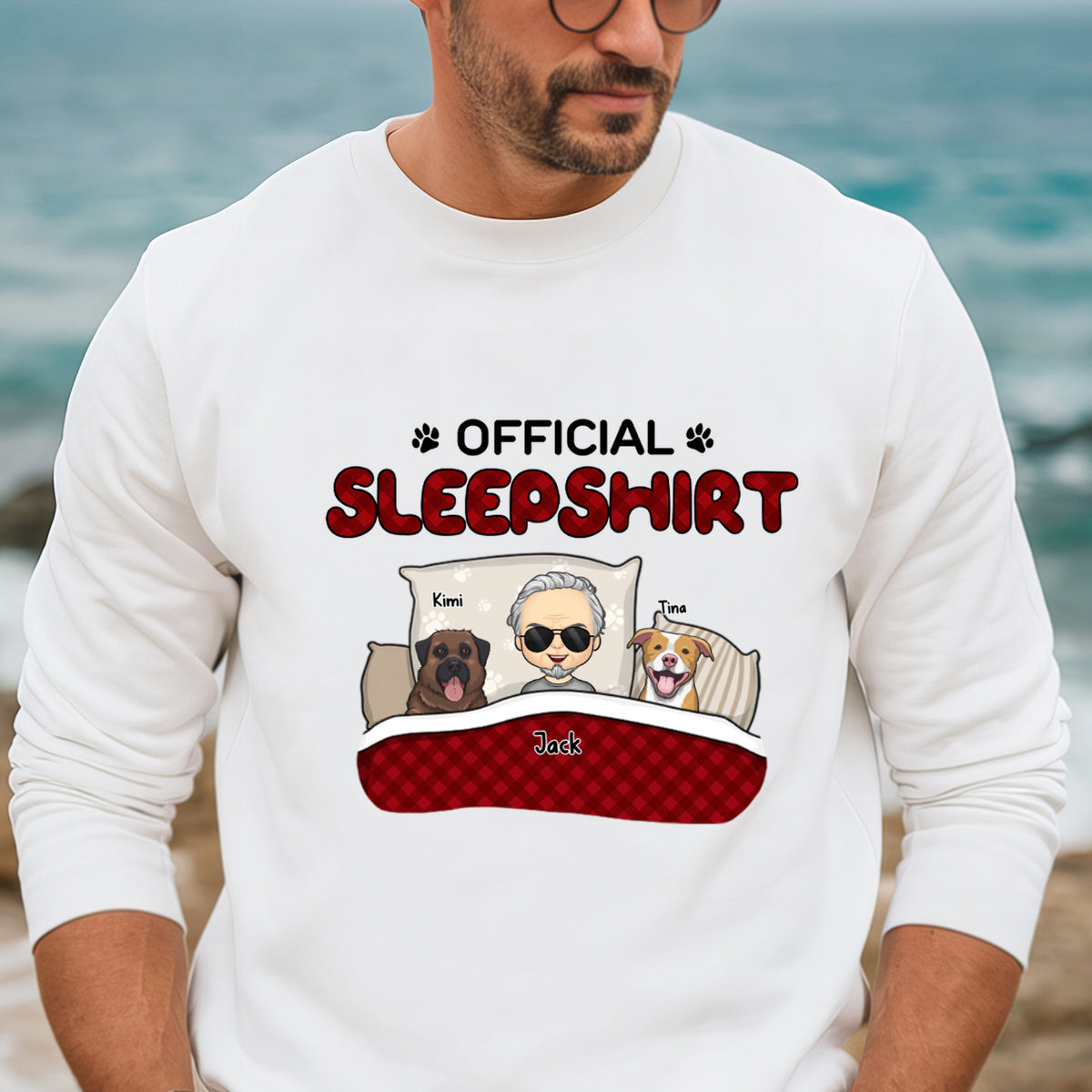Official Sleepshirt - Dog & Cat Personalized Custom Sweatshirt - Gift For Pet Owners, Pet Lovers