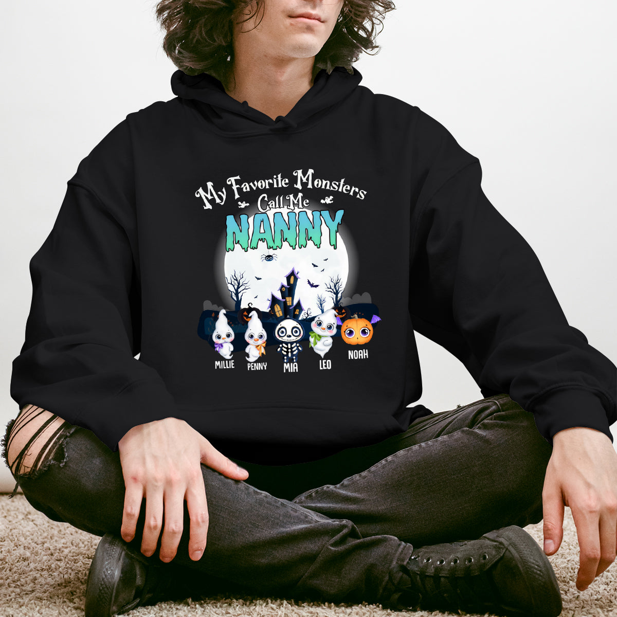 My Favorite Monsters Call Me Grandma - Family Personalized Custom T-shirt - Halloween Gift, Gift For Grandma, Grandpa